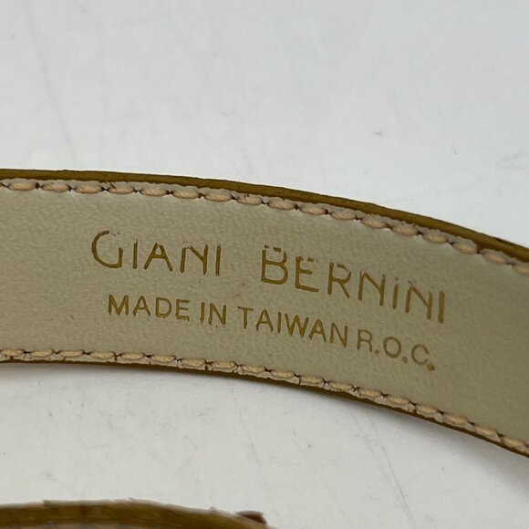 Giani Bernini Gold Adjustable Snakeskin Belt | Size L - Picture 3 of 10